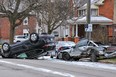 A motor vehicle accident at about 9:10 a.m. Tuesday December 7, 2021 closed a portion of Erie Avenue near Port Street in Brantford, Ontario for about one hour. Police say there were no serious injuries.