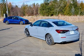 2022 Honda Civic Touring and Toyota Corolla XSE