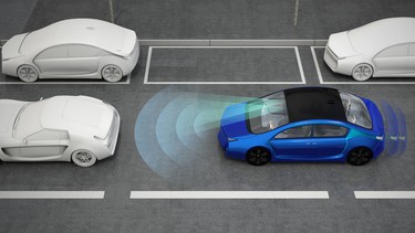 An illustration of an automatic braking system concept