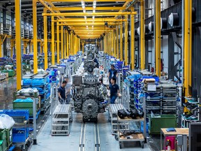 A Guangxi Yuchai Machinery Company assembly line