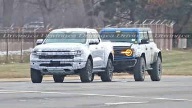 2023 Ford Ranger Raptor spied testing with Bronco Raptor