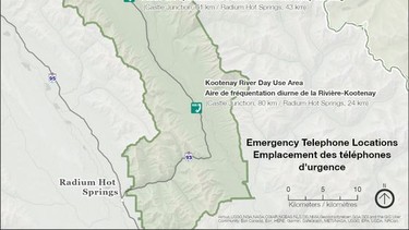 Two emergency satellite phones were recently installed and are now fully operational through a cell coverage dead zone in Kootenay National Park. Photo Parks Canada.