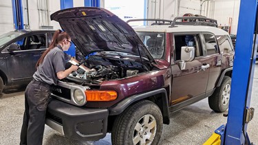 When Mike Drew’s 2007 Toyota FJ Cruiser blew a head gasket, 19-year old apprentice mechanic Hayley Smith at My Garage Auto & Tire in Airdrie took on the complicated task under supervision of three journeyman technicians.