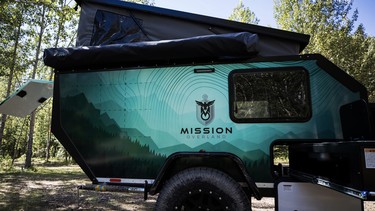 With its big, 22-inch off-road tires and high clearance the Mission Overland can be towed deep into the bush or along a logging road to an alpine lake. It is one of many new RVs that are on display at the show through Sunday.