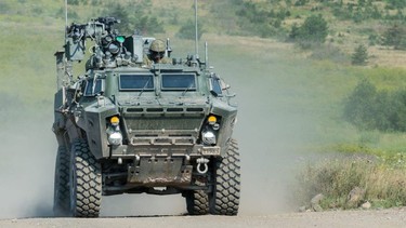 Members of the London-based 31st Canadian Brigade Group are conducting training using tactical armoured patrol vehicles, shown here, between Windsor and Barrie from Thursday to Sunday. (Canadian Armed Forces photo)