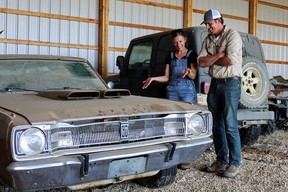 Jess found this 1967 Dodge Dart stored undercover at an airport, and here, she’s showing it to Lost Car Rescue team leader Matt Sager.