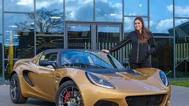Elisa Artioli, namesake of the Lotus Elise, with the final customer car, of which she took possession February 24, 2022.