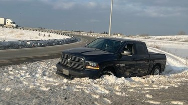 Ram 1500 found off the side of the ramp