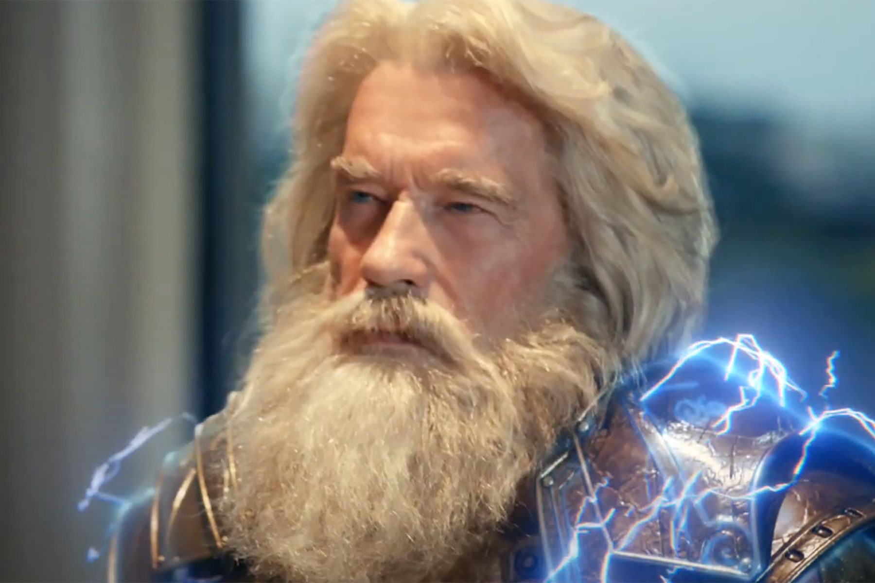 Arnold Schwarzenegger as Zeus in a 2022 Super Bowl ad for the BMW iX
