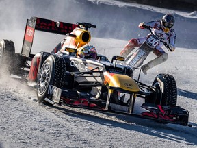 Max Verstappen and Franky Zorn racing Zell Am See, Austria's GP Ice Race