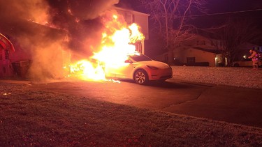 A Tesla vehicle caused a major house fire in Fort Washington in December 2021 after flames from the burning car spread to a nearby building.