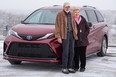 Cathy and Bob Martin with the 2022 Toyota Sienna.