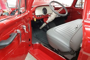 Carpet, instruments, controls and upholstery in 196 Mercury M100 finished by John.