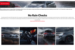 A screenshot of information about the 2023 Corolla GR that Toyota accidentally leaked before its own embargo on March 31.
