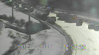 19-vehicle crash on Hwy 417 and Innes Road Thursday