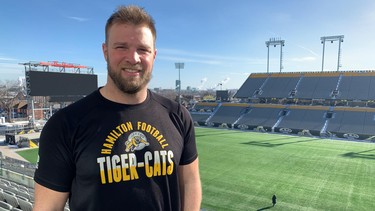 Hamilton Tiger-Cat lineman Chris Van Zeyl has raised over $5000 by sleeping in his car.- in support of a Halton & Hamilton United Way campaign called Sleepless in Our Cities.
