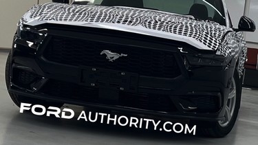 A photo of the front end of the 2024 Ford Mustang, leaked by FordAuthority.com