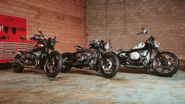 The custom BMW R18s of Rob Thiessen, Jay Donovan, and Nick Acosta