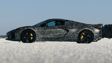 A teaser image of a 2024 hybrid Chevrolet Corvette