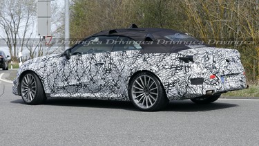 Spy photos of what may be the 2023 Mercedes-Benz C-Class convertible in AMG spec