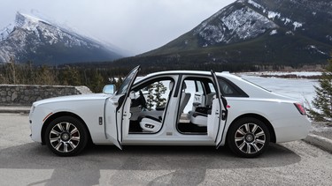 The 2022 Rolls-Royce Black Badge Ghost uses "coach doors"