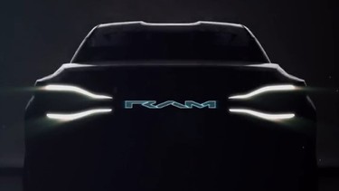 Ram has teased an image of its upcoming electric pickup truck on Twitter