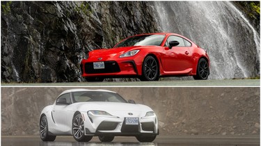 The Toyota 86 (top) and Supra