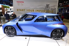 The four-seat Rhombus is Toyota’s concept for a battery-powered electric vehicle targeted at consumers born after 1990.