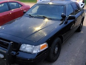 The police look-a-like car RCMP pulled over in Western Manitoba. RCMP handout photo