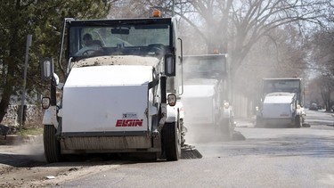 The spring street sweep is in full swing again now that the weather has improved. It typically takes place from April 3 to June but was put on pause this month when Regina was hit with a late spring snowfall. The city reminds residents to heed orange no parking signs to avoid getting towed.