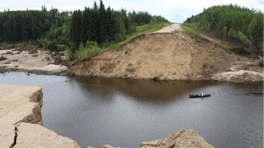 A section of Highway 903 collapsed in early August 2019. As a result, residents of Jan's Bay, Canoe Narrows and Cole Bay have to take lengthy detours to get to Meadow Lake for groceries and medical appointments.