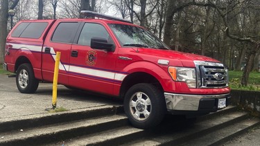 A photo of the red Ford F-150 high-centered over the infamous five-step was shared to Twitter earlier this week along with the caption “UBC comedy classic.”