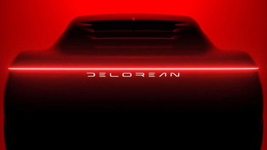 A teaser image of the rear of the DeLorean EVolved