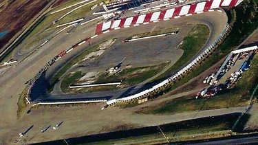 A circa 1997 aerial view of the paved oval at Race City, now plowed under after the track closed in 2011. Some 11 years after the last racers and volunteers attended Race City, Carol Douglas has organized the Reunion 2022 — Race City and Past Tracks of Southern Alberta event June 4 and 5 at Dinosaur Downs Speedway. A weekend of race car displays, meet and greets and racing is on the schedule.