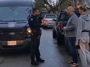 A screenshot from a Vancouver street parking argument that went viral on TikTok