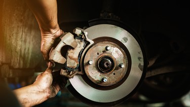 Caliper removal from brake assembly