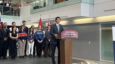 Prime Minister Justin Trudeau speaks at a news conference at Queen's University's Mitchell Hall announcing a new, $1.5-billion plant in Loyalist Township, owned by Umicore N.V., that will manufacture electric vehicle battery materials and will create hundreds of jobs in the township.
