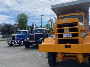 A trio of classic trucks at the B.C. Vintage Truck Museum as it hosted the display of several dozen trucks to celebrate the 100th anniversary of Hayes Trucks and the 75th anniversary of Pacific Trucks.