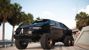 The Juggernaut 6X6 by Florida-based Apocalypse is built on a Ram TRX pickup, but has been granted an upgraded suspension, two more wheels, and a major boon to power.