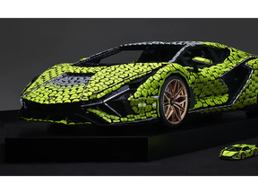 A look at the iconic Lamborghini Sián FKP 37 series wrought in LEGO, on display at Lamborghini's museum in Sant’Agata Bolognese, Italy, until October 6.