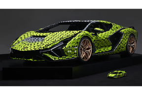 A look at the iconic Lamborghini Sián FKP 37 series wrought in LEGO, on display at Lamborghini’s museum in Sant’Agata Bolognese, Italy, until October 6.