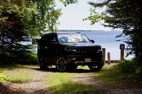 2022 Jeep Wagoneer on the shores of Lake Superior, Ontario