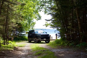 2022 Jeep Wagoneer on the shores of Lake Superior, Ontario