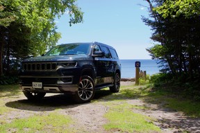 2022 Jeep Wagoneer on the shores of Lake Superior, Ontario