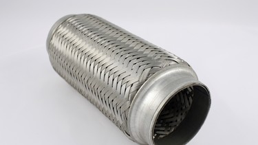 Exhaust Flexible Pipe made from braided aluminized steel.