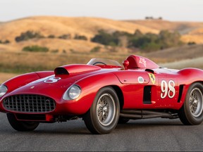 This 1955 Ferrari 410 Sport Spider by Scaglietti – raced by Juan Manuel Fangio, Carroll Shelby, and Phil Hill – was sold by RM Sotheby's in Monterey in 2022 for $22,005,000