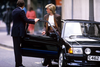 Princess Diana stepping out of her 1985 Ford Escort RS Turbo