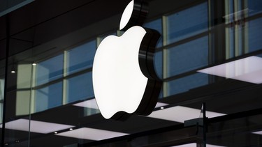 An Apple Inc. logo is displayed outside the company's store at Yorkdale mall in Toronto, Ontario, Canada.