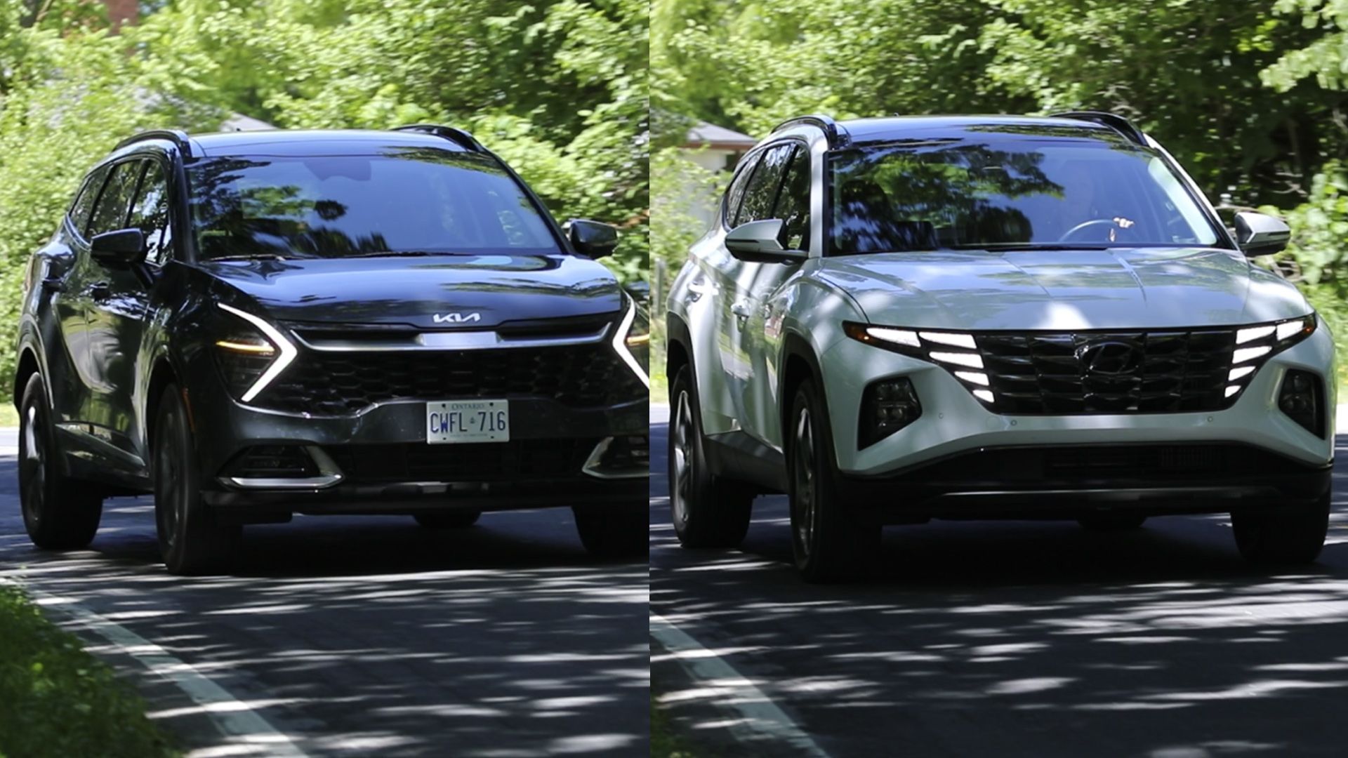 2022 Hyundai Tucson vs 2023 Kia Sportage Hybrid SUV Comparison Driving