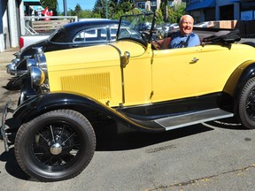 Joe Mizsak a 90-year-old mechanic who drives a 91 year old car, a Ford Model A, in Vancouver on Aug. 17, 2022.